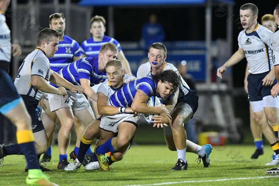 Wheaton Men\'s Rugby vs Mass Maritime.  Photo by Keith Nordstrom
